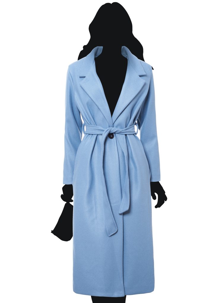 Dámský oversize flaušový kabát s vázáním světle modrý - CIUSA SEMPLICE -  Last chance - Kabáty, Dámské oblečení - GLAM, protože chci být odlišná!