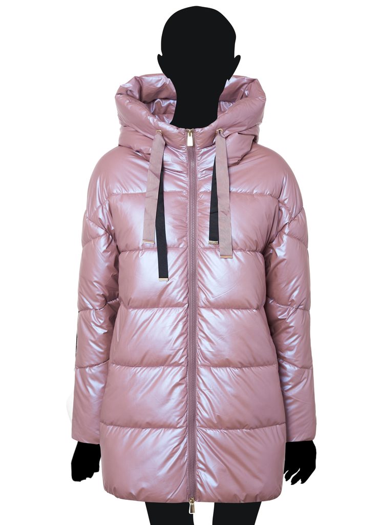 Glamadise.sk - Dámská perleťová zimní bunda růžová - Due Linee - Zimné bundy  - Dámske oblečenie - GLAM, protože chci být odlišná!