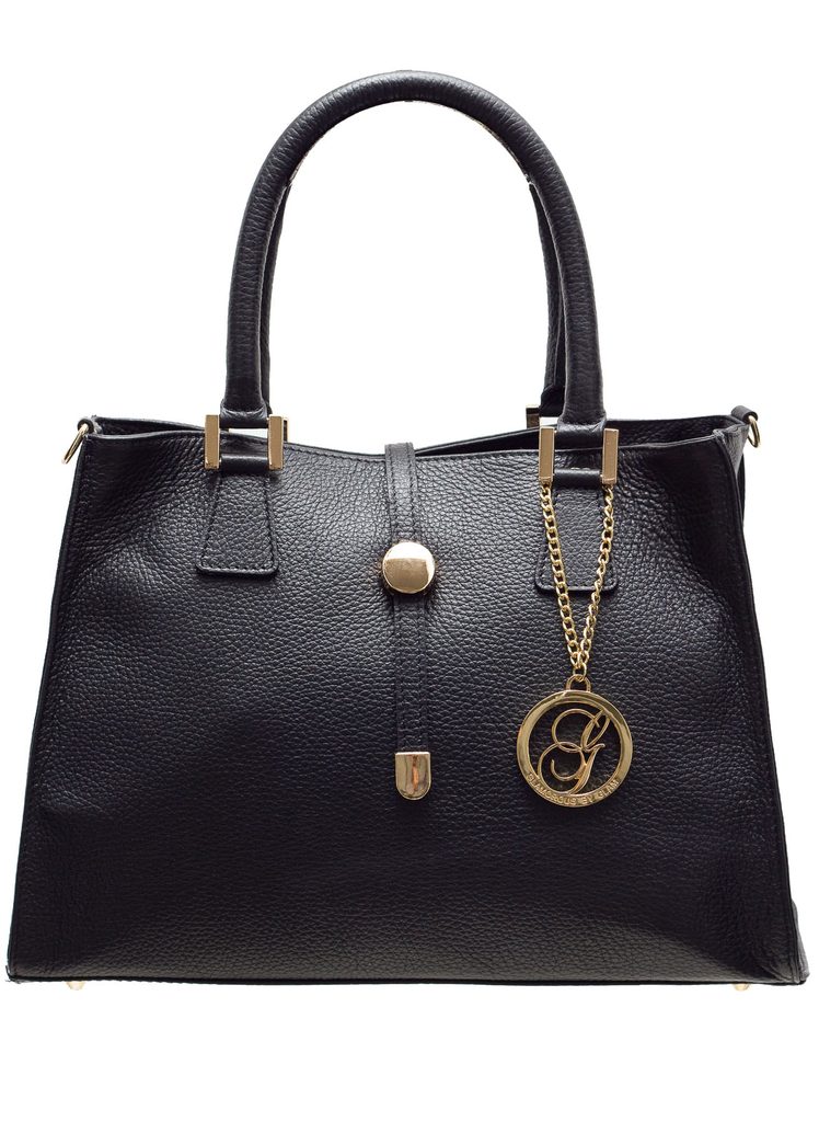 Dámská kožená kabelka se zlatým zapínáním do ruky - černá - Glamorous by  GLAM - Kožené kabelky - - GLAM, protože chci být odlišná!