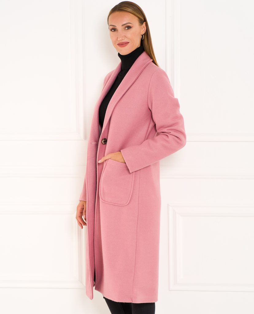 Dámský basic dlouhý kabát - růžový - Glamorous by Glam - Kabáty - Dámské  oblečení - GLAM, protože chci být odlišná!