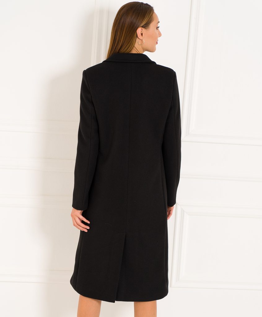 Glamadise.sk - Dámsky flaušový dvojradový kabát - čierna - Glamorous by  Glam - Kabáty - Dámske oblečenie - GLAM, protože chci být odlišná!