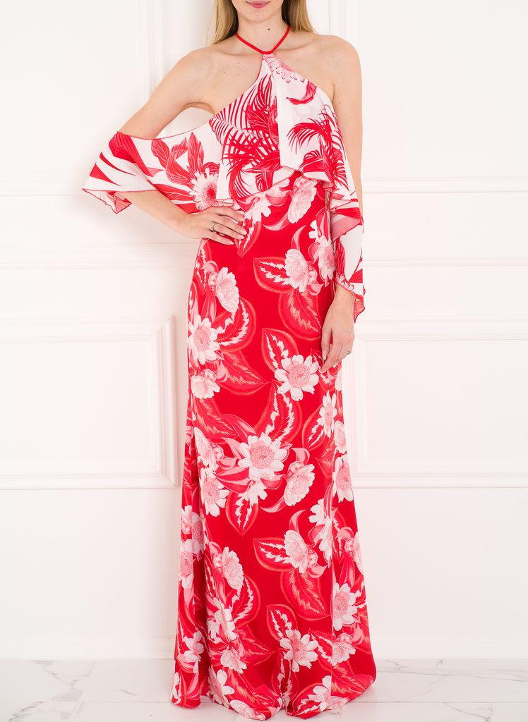 Guess by Marciano květované šaty JLO červeno - bílá - Guess by Marciano -  Letní šaty - Šaty, Dámské oblečení - GLAM, protože chci být odlišná!