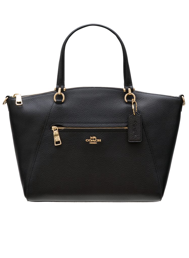 black leather coach tote bag