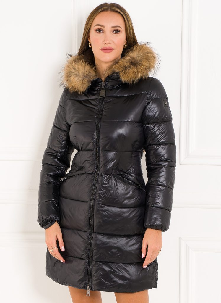 Dámská zimní bunda s kapucí a kožešinou černá - Due Linee - Zimní bundy -  Dámské oblečení - GLAM, protože chci být odlišná!