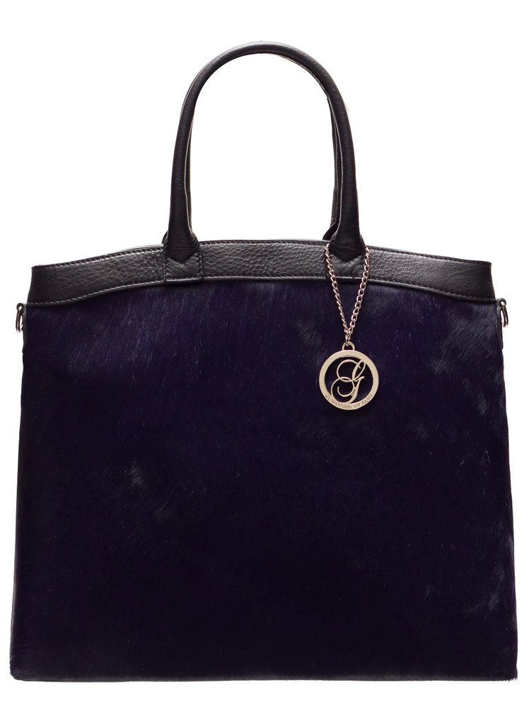 Glamadise.sk - Dámska luxusná kožená kabelka so srsťou - modrá - Glamorous  by GLAM - Kožené kabelky - - GLAM, protože chci být odlišná!