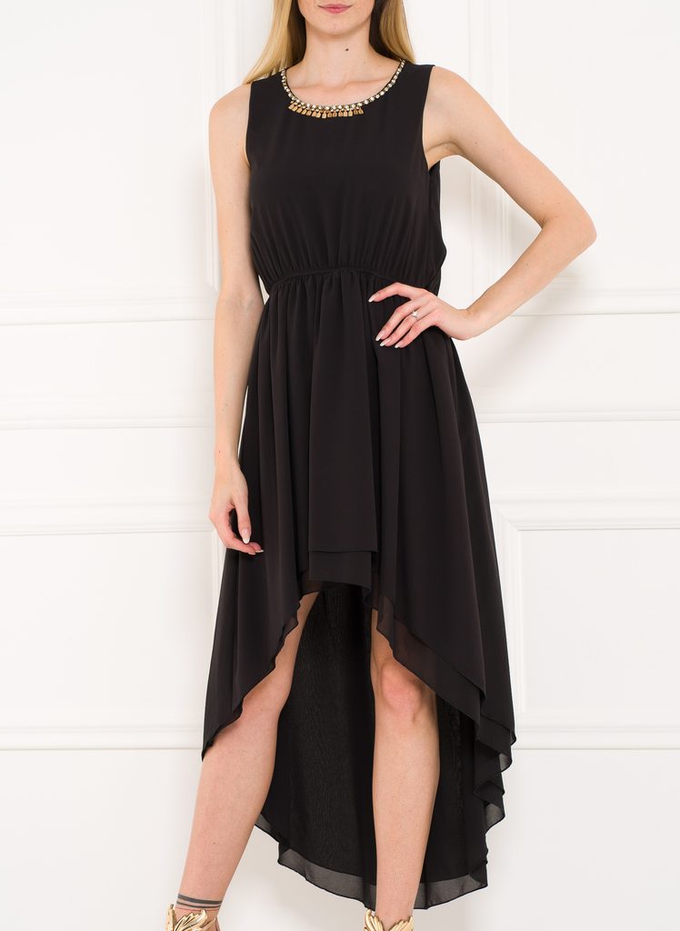 Letní šifonové šaty černé asymetrické - GLAM&GLAMADISE - Letní šaty - Šaty,  Dámské oblečení - GLAM, protože chci být odlišná!