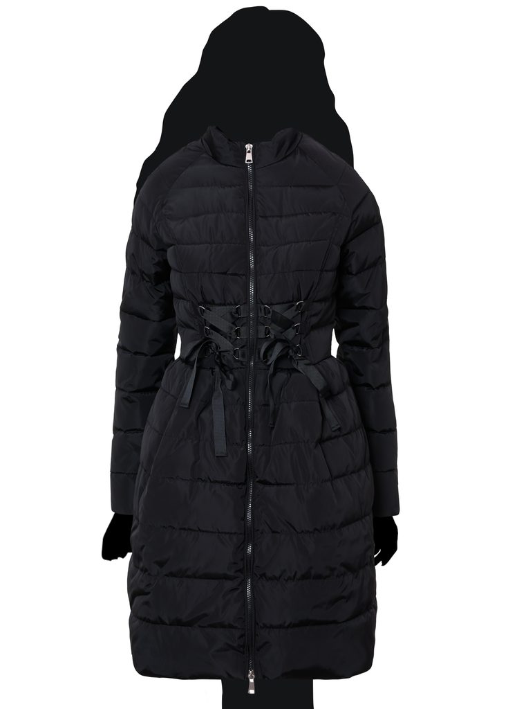 Dámská zimní bunda do zvonu se šněrováním černá - Due Linee - Zimní bundy -  Dámské oblečení - GLAM, protože chci být odlišná!