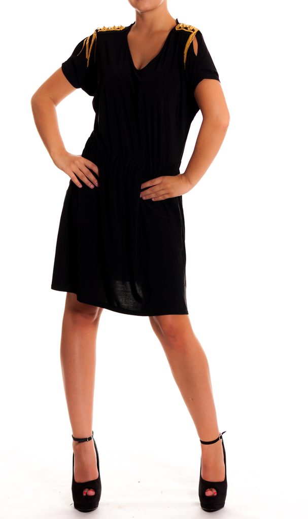 GbyG módní šaty s ostny černé - Glamorous by Glam - Šaty - Dámské oblečení  - GLAM, protože chci být odlišná!