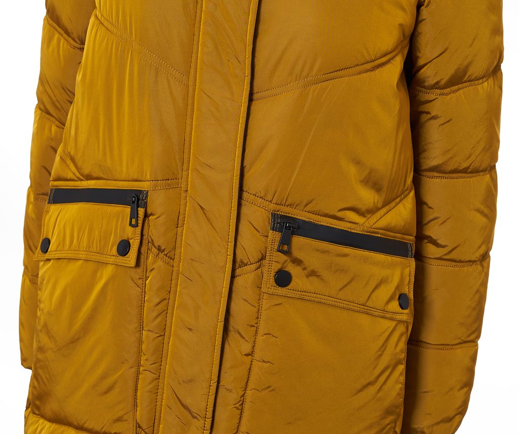 Dámská zimní bunda s kapsami hořčičná žlutá - Due Linee - Zimní bundy -  Dámské oblečení - GLAM, protože chci být odlišná!