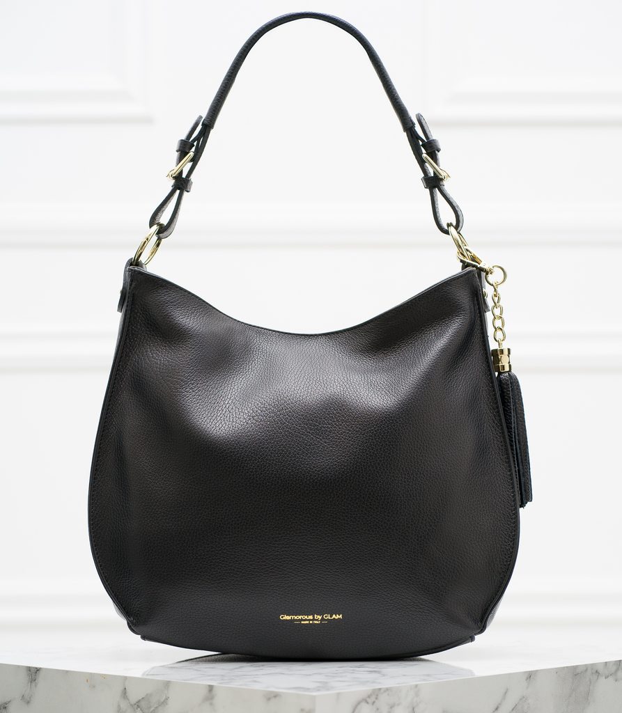 Dámská kožená kabelka přes rameno se zlatým kováním - černá - Glamorous by  GLAM - Přes rameno - Kožené kabelky - GLAM, protože chci být odlišná!