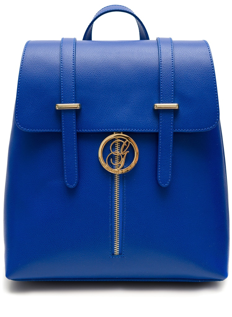 Dámský kožený batoh na patenty ražený - královsky modrá - Glamorous by GLAM  - Batohy - Kožené kabelky - GLAM, protože chci být odlišná!