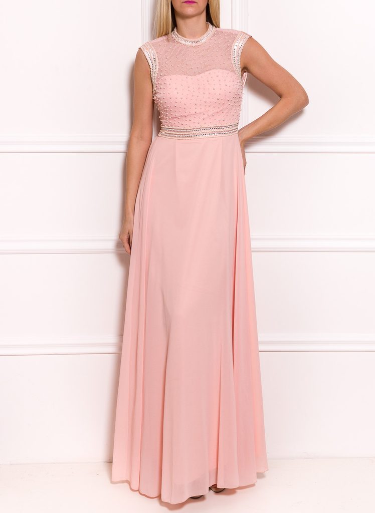 Společenské luxusní dlouhé šaty s perličkami - světle růžová - Due Linee -  Dlouhé společenské šaty - Šaty, Dámské oblečení - GLAM, protože chci být  odlišná!