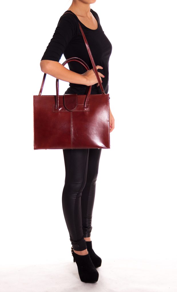 Dámská kabelka kožená tmavě hnědá - Glamorous by GLAM - Kožené kabelky - -  GLAM, protože chci být odlišná!