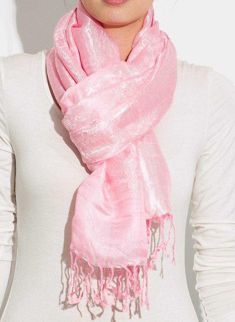 Dámský růžový šátek lesklý - Šály šátky - Doplňky - GLAM, protože chci být  odlišná!