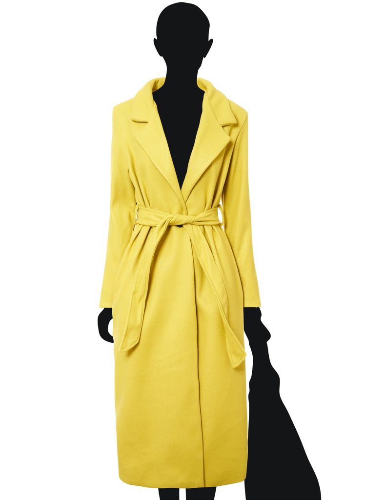 Dámský oversize flaušový kabát s vázáním žlutý - CIUSA SEMPLICE - Kabáty -  Dámské oblečení - GLAM, protože chci být odlišná!
