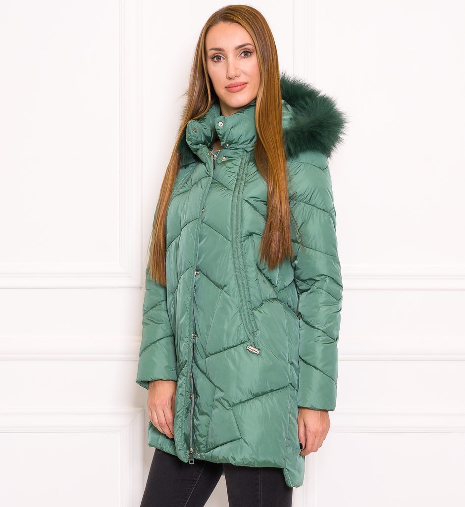 Dámská delší zimní bunda se stříbrným kováním - zelená - Due Linee -  Poslední kusy - Zimní bundy, Dámské oblečení - GLAM, protože chci být  odlišná!