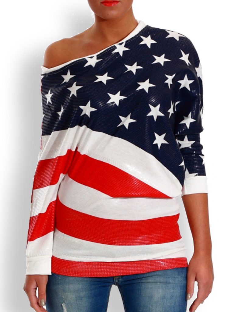 Dámská exkluzivní tunika s americkou vlajkou - Glamorous by Glam - Topy a  halenky - Dámské oblečení - GLAM, protože chci být odlišná!