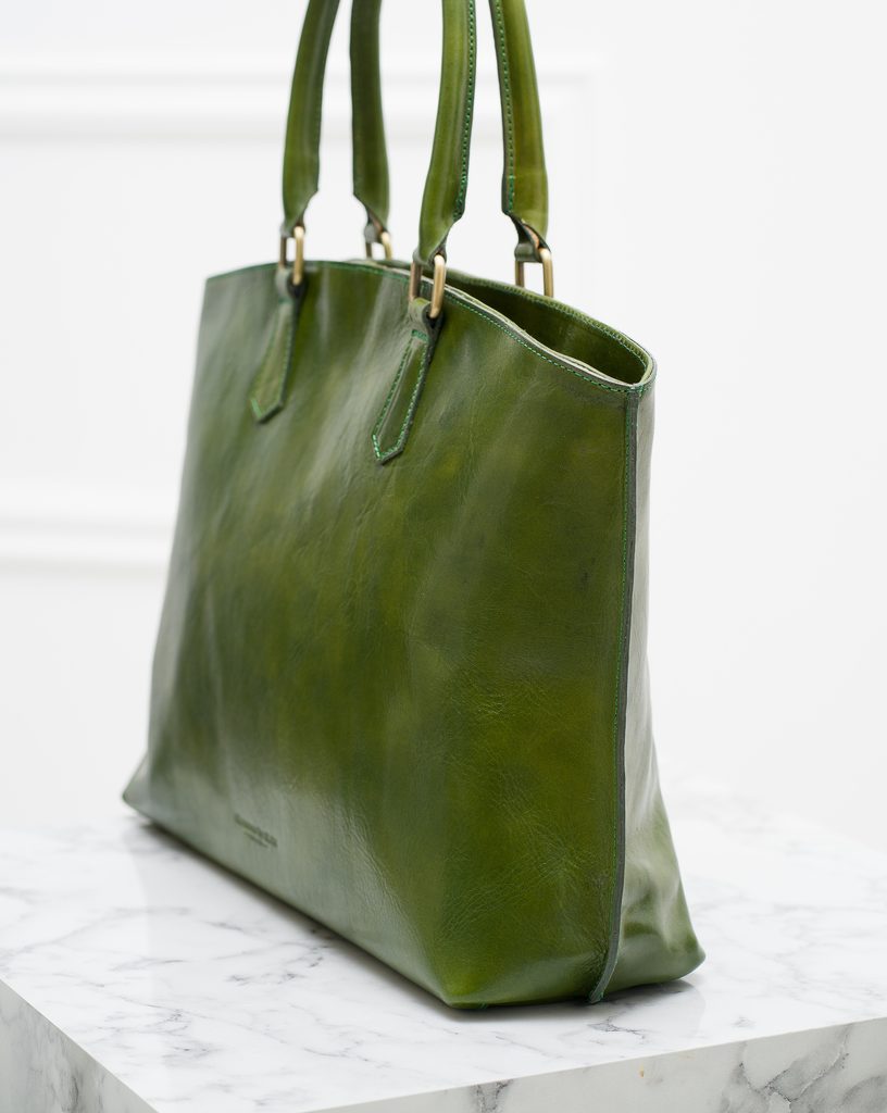 Kožená velká kabelka jednoduchá - zelená - Glamorous by GLAM Santa Croce -  Santa Croce edition - Kožené kabelky - GLAM, protože chci být odlišná!
