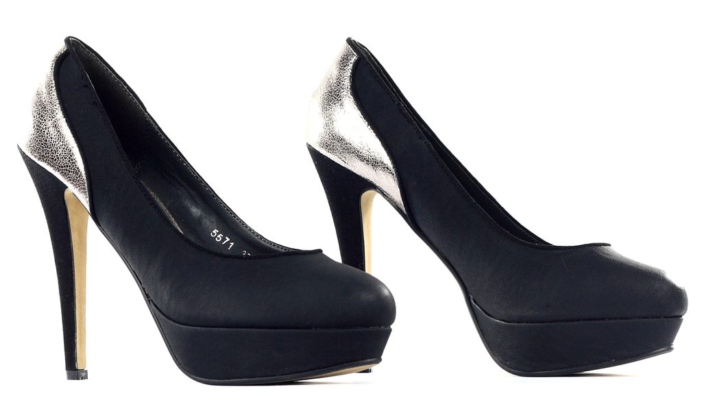 Dámské lodičky na platformě černé stříbrné - GLAM&GLAMADISE - Dámská obuv -  - GLAM, protože chci být odlišná!