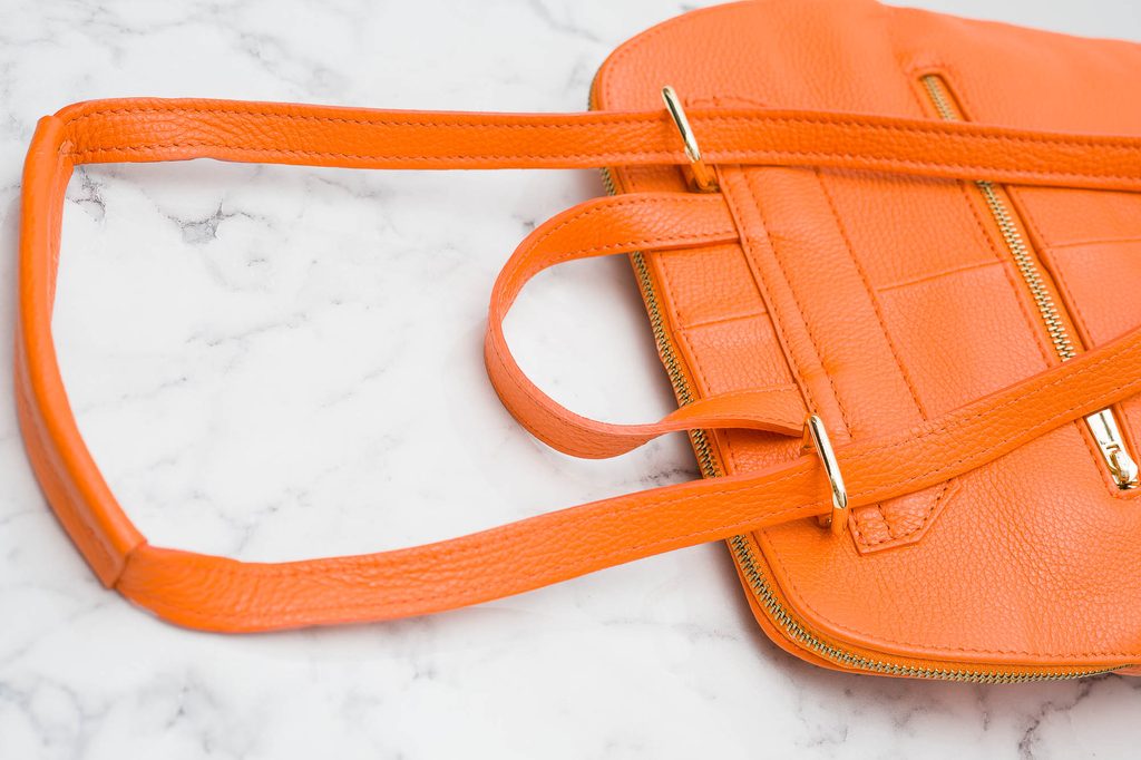 Glamadise.sk - Dámský kožený batoh jednoduchý - oranžová - Glamorous by  GLAM - Batohy - Kožené kabelky - GLAM, protože chci být odlišná!