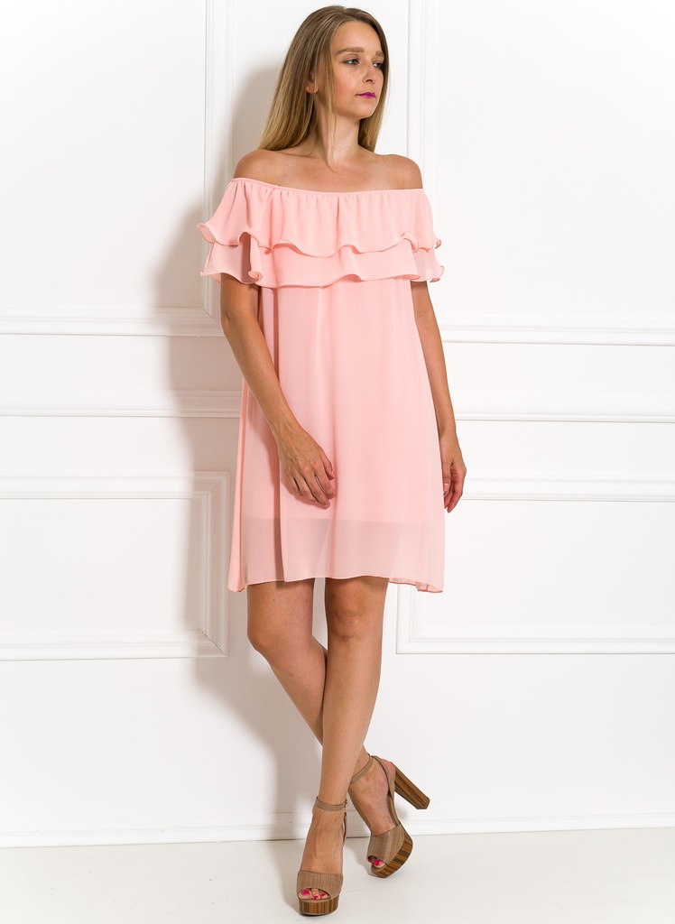 Dámské letní šaty s volánem světle růžové - Glamorous by Glam - Letní šaty  - Šaty, Dámské oblečení - GLAM, protože chci být odlišná!