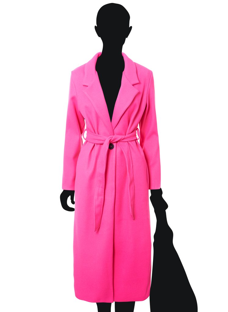 Dámský oversize flaušový kabát s vázáním fuchsiový - CIUSA SEMPLICE -  Kabáty - Dámské oblečení - GLAM, protože chci být odlišná!