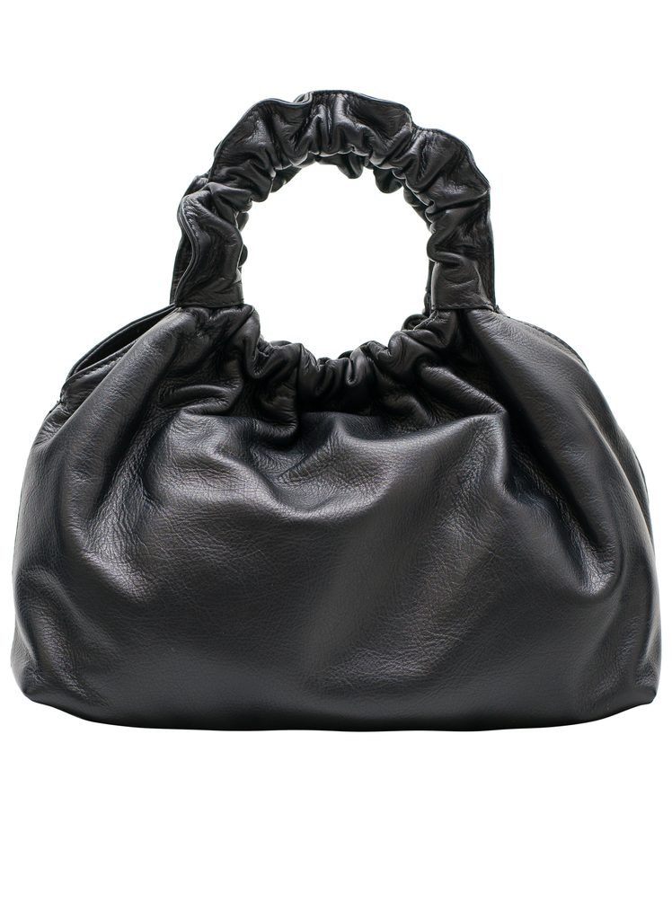 Dámská kožená kabelka malá do ruky nařasené poutko - černá - Glamorous by  GLAM - Do ruky - Kožené kabelky - GLAM, protože chci být odlišná!