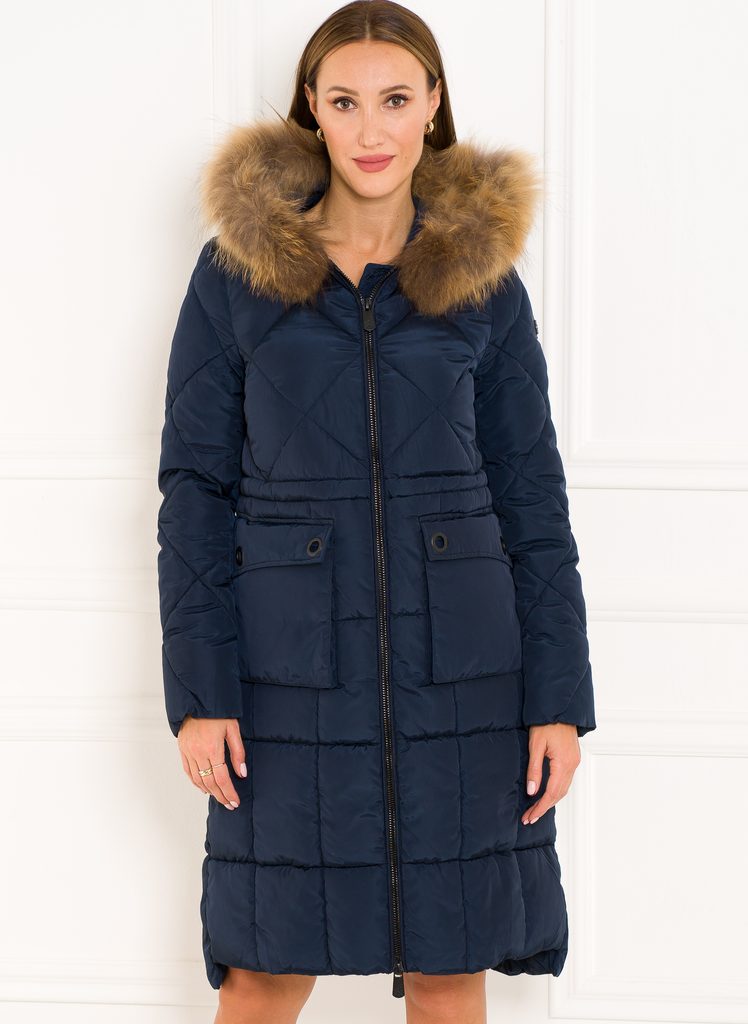 Glamadise.hu Fashion paradise - Női téli kabát eredeti rókaszőrrel Due  Linee - Sötétkék - Due Linee - Téli kabátok - Női ruházat - Divat olasz  design