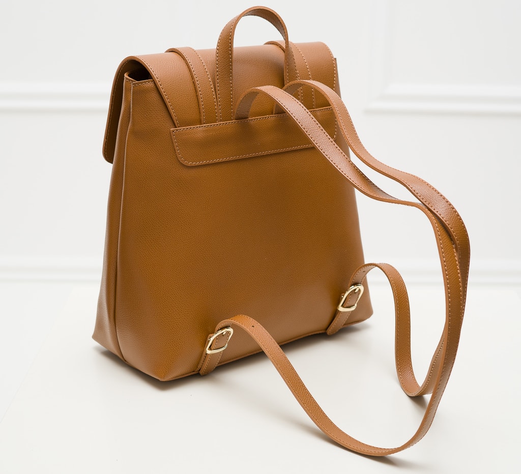 Dámský kožený batoh na patenty ražený - hnědá - Glamorous by GLAM - Batohy  - Kožené kabelky - GLAM, protože chci být odlišná!