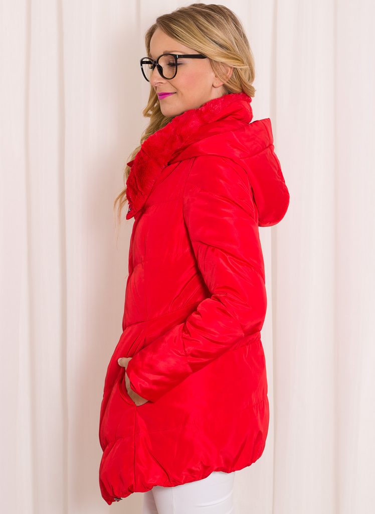 Glamadise.sk - Dámska zimná páperová bunda krátka - červená - Due Linee - Zimné  bundy - Dámske oblečenie - GLAM, protože chci být odlišná!