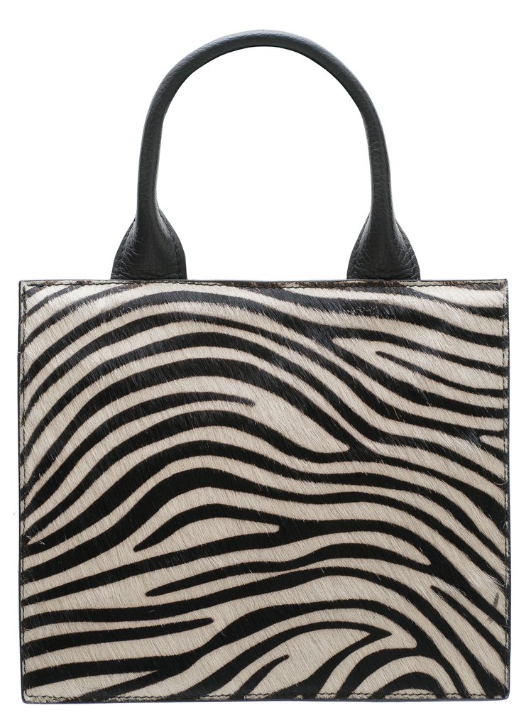 Kožená kabelka malá do ruky se srstí - zebra - Glamorous by GLAM - Do ruky  - Kožené kabelky - GLAM, protože chci být odlišná!