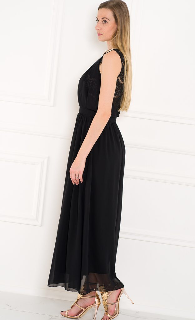 Šifonové šaty s krajkovými zády černé - GLAM&GLAMADISE - Letní šaty - Šaty,  Dámské oblečení - GLAM, protože chci být odlišná!