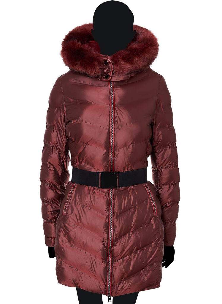 Dámská zimní bunda červená s páskem - Due Linee - Zimní bundy - Dámské  oblečení - GLAM, protože chci být odlišná!