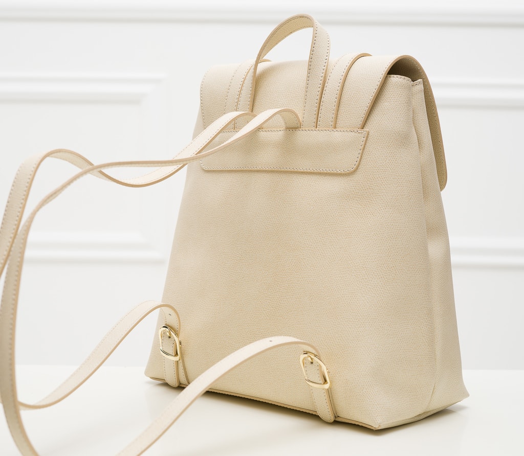 Cream outlet leather backpack