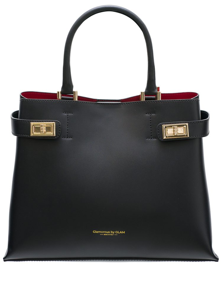 Dámská exkluzivní kabelka se zlatými detaily - černá - Glamorous by GLAM -  Do ruky - Kožené kabelky - GLAM, protože chci být odlišná!