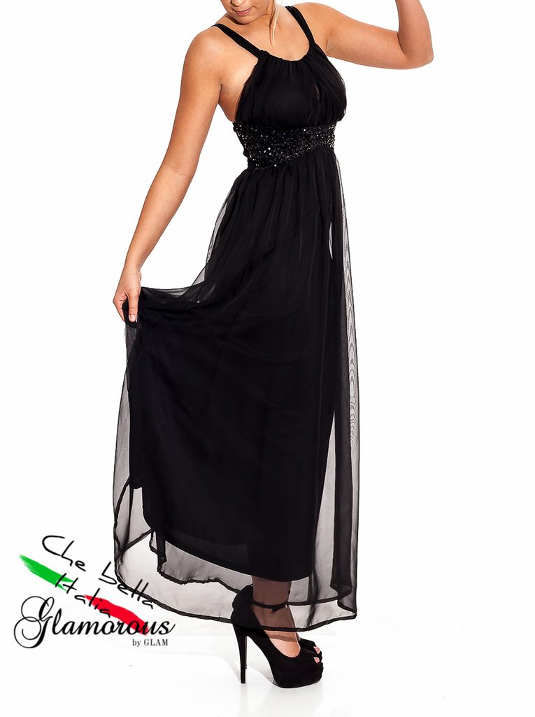 Glamadise.sk - Spoločenské šaty dlhé čierne - EMA M Paris - Dlhé šaty - Šaty,  Dámske oblečenie - GLAM, protože chci být odlišná!