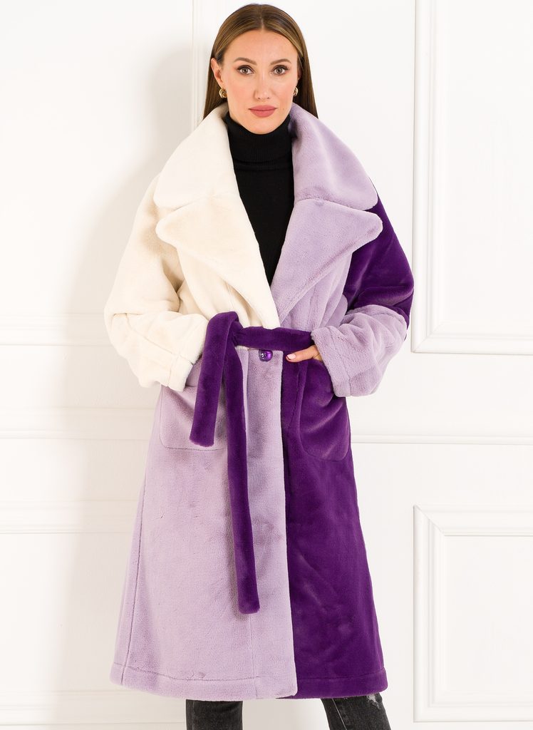 Dámský oboustranný kabát tricolor fialová - Due Linee - Kabáty - Dámské  oblečení - GLAM, protože chci být odlišná!