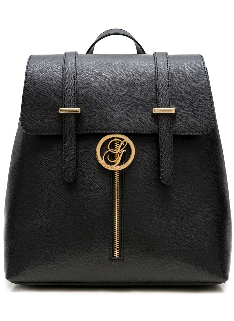 Dámský kožený batoh na patenty ražený - černá - Glamorous by GLAM - Batohy  - Kožené kabelky - GLAM, protože chci být odlišná!