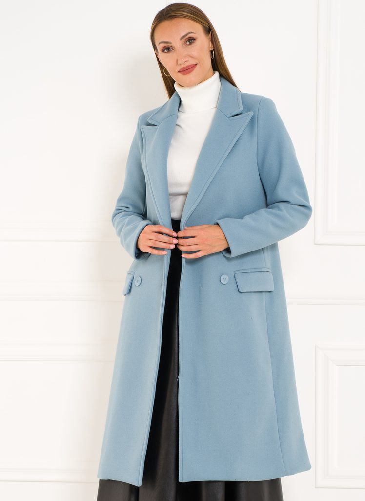Dámský flaušový dvouřadý kabát - modrá - Glamorous by Glam - Kabáty - Zimní  bundy, Dámské oblečení - GLAM, protože chci být odlišná!