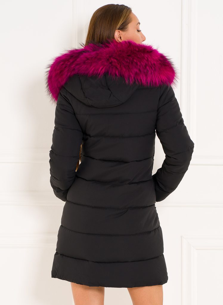 Dámská zimní bunda s fuchsiovou liškou - černá - Due Linee - Poslední kusy  - Zimní bundy, Dámské oblečení - GLAM, protože chci být odlišná!