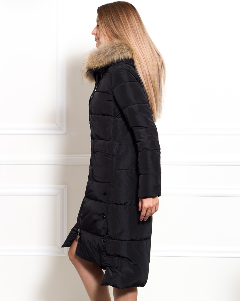 Dámská zimní bunda dlouhá s pravou liškou a cvoky černá - Due Linee -  Poslední kusy - Zimní bundy, Dámské oblečení - GLAM, protože chci být  odlišná!