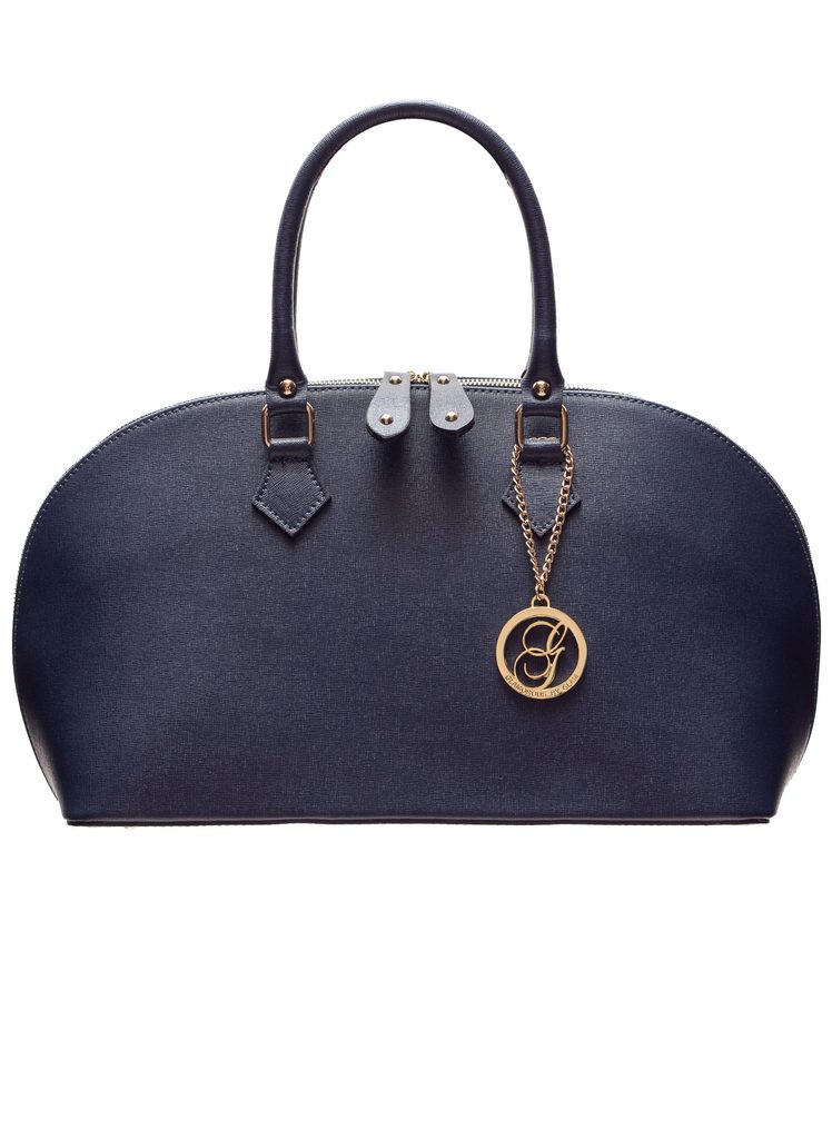 Glamadise.sk - Dámska kožená kabelka pevný atypický tvar - tmavá modrá -  Glamorous by GLAM - Kožené kabelky - - GLAM, protože chci být odlišná!