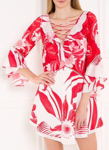 Dámské letní šaty Guess by Marciano JLO červeno - bílá - Guess by Marciano  - Letní šaty - Šaty, Dámské oblečení - GLAM, protože chci být odlišná!