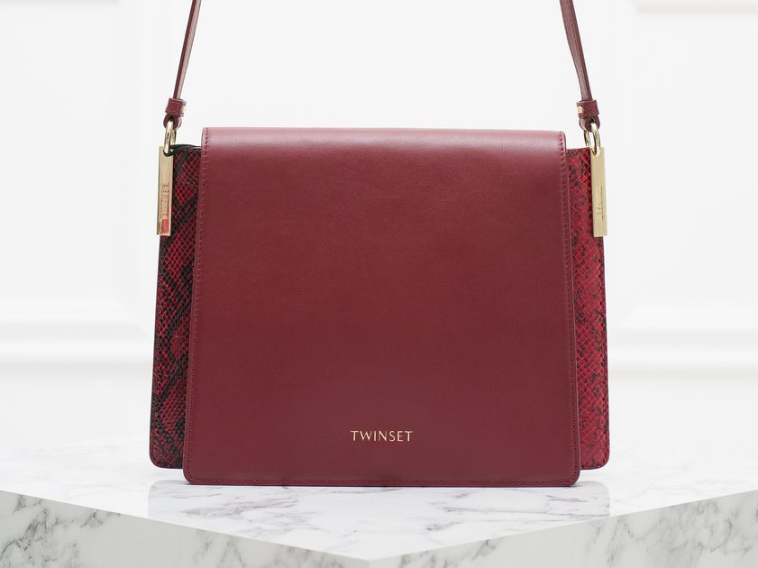 Leather crossbody bag Twinset Red in Leather - 17059449