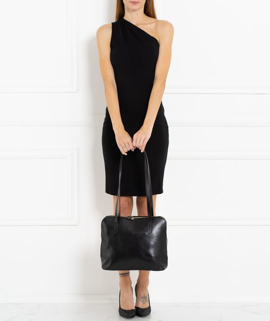 Real leather shoulder bag sales
