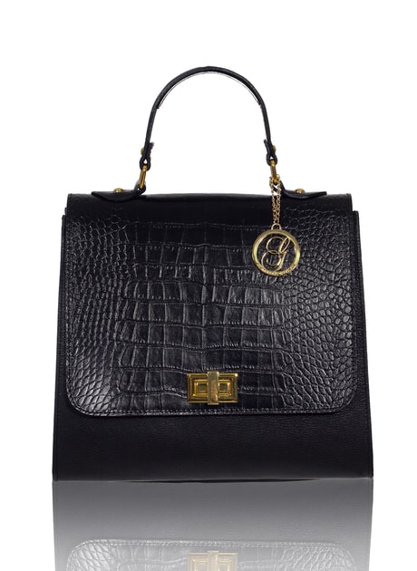 Glamadise.sk - GbyG luxusná kožená kabelka čierna so semišom - Glamorous by  GLAM - Kožené kabelky - - GLAM, protože chci být odlišná!