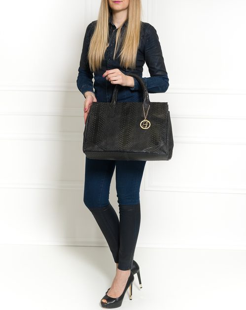 Dámská kožená kabelka velká hadí vzor - černá - Glamorous by GLAM - Do ruky  - Kožené kabelky - GLAM, protože chci být odlišná!