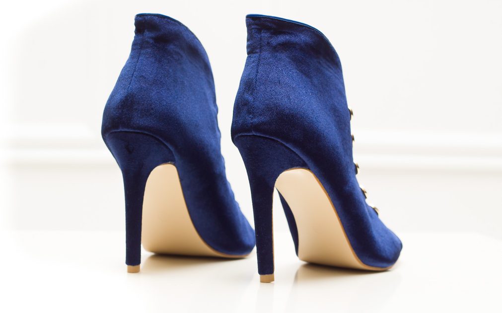 Dámské kotníkové boty se zlatými knoflíky - modrá - GLAM&GLAMADISE -  Sandály - Dámská obuv - GLAM, protože chci být odlišná!
