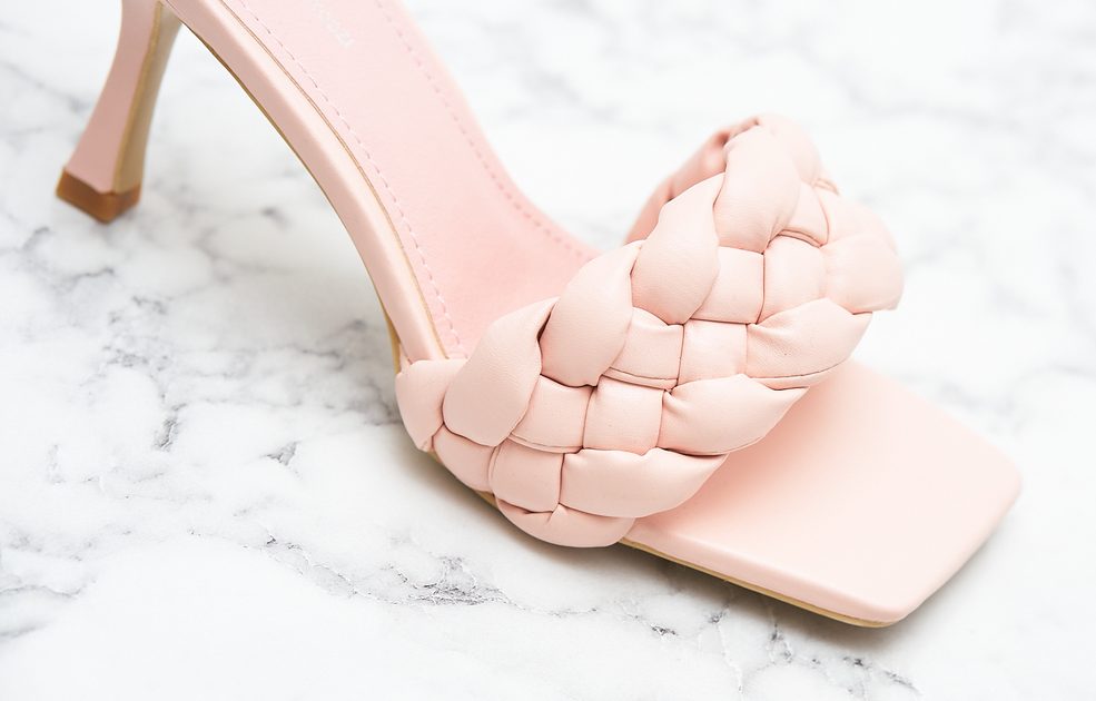 Dámské pletené pantofle na podpatku - růžová - GLAM&GLAMADISE - Sandály -  Dámská obuv - GLAM, protože chci být odlišná!