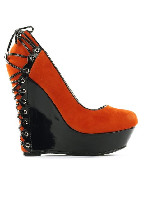 Dámské extravagantní boty na platformě - klínku oranžové - GLAM&GLAMADISE - Dámská  obuv - - GLAM, protože chci být odlišná!